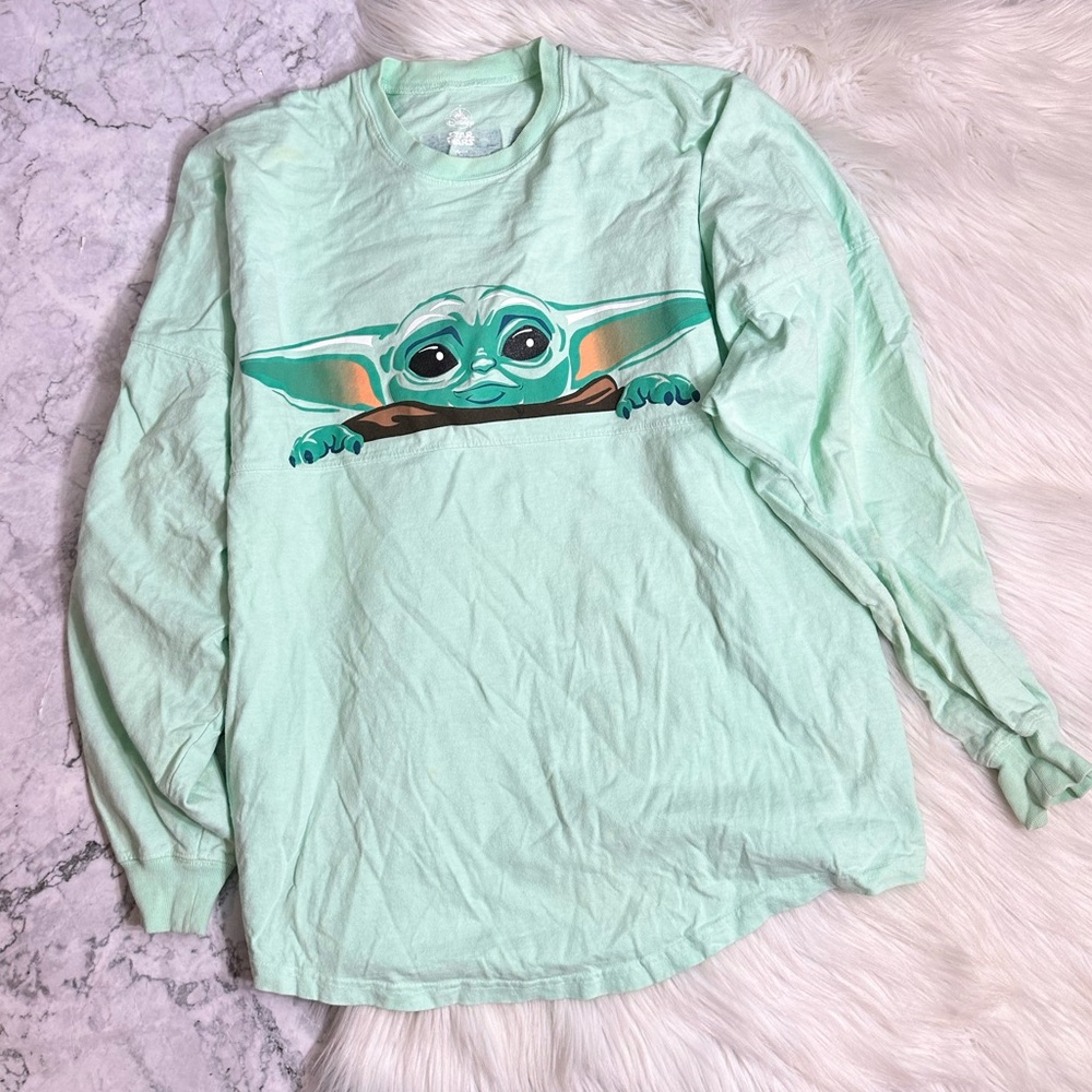 Disney Parks Star Wars The Mandalorian Baby Yoda Spirit Jersey Pullover Medium